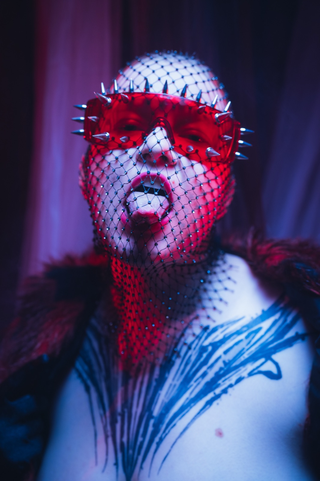 Cosplay shoot reference — spiked-glass portrait