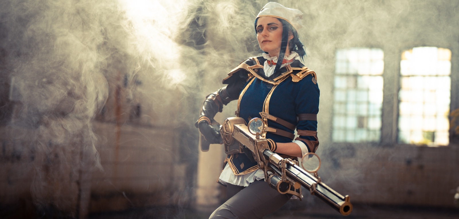 Steampunk gunner cosplay shoot